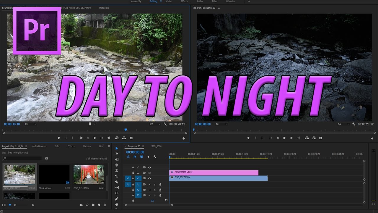 Transform Day to Night in Adobe Premiere Pro CC (2017)