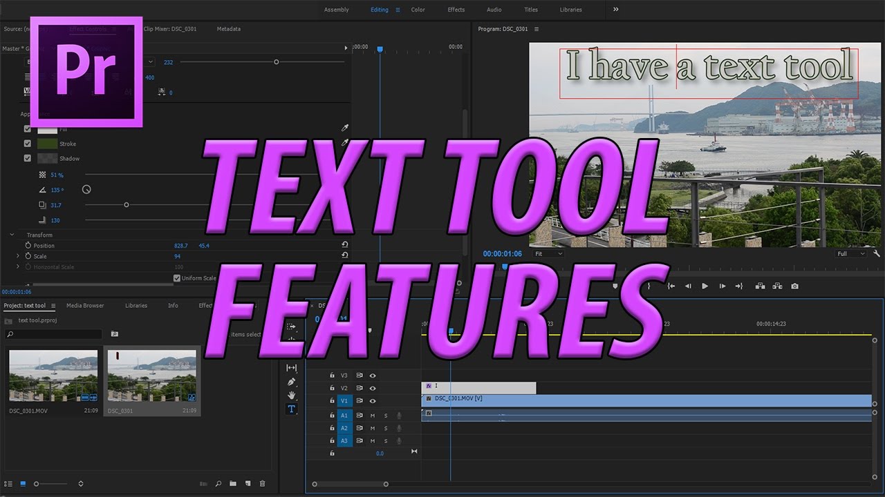 How to Use Adobe Premiere Pro's New Text Tool (CC 2017 11.1)