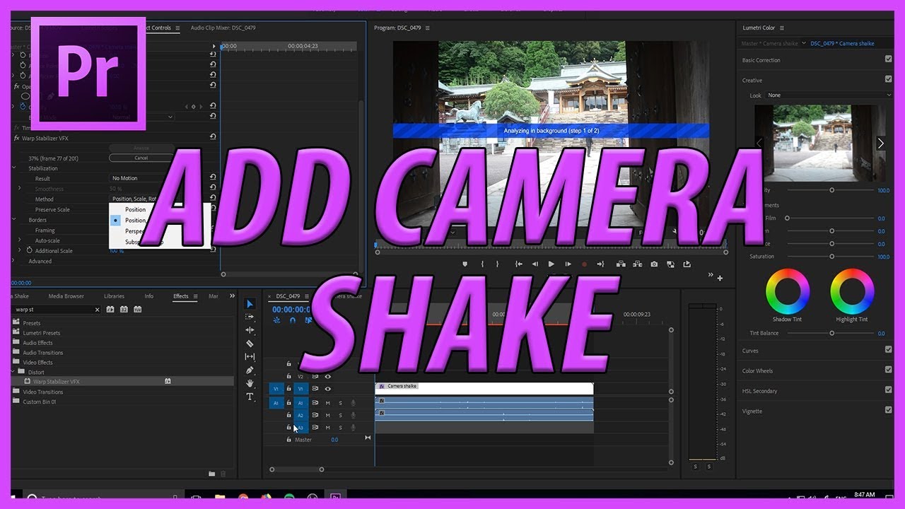 How to Add Camera Shake in Adobe Premiere Pro CC (2018)