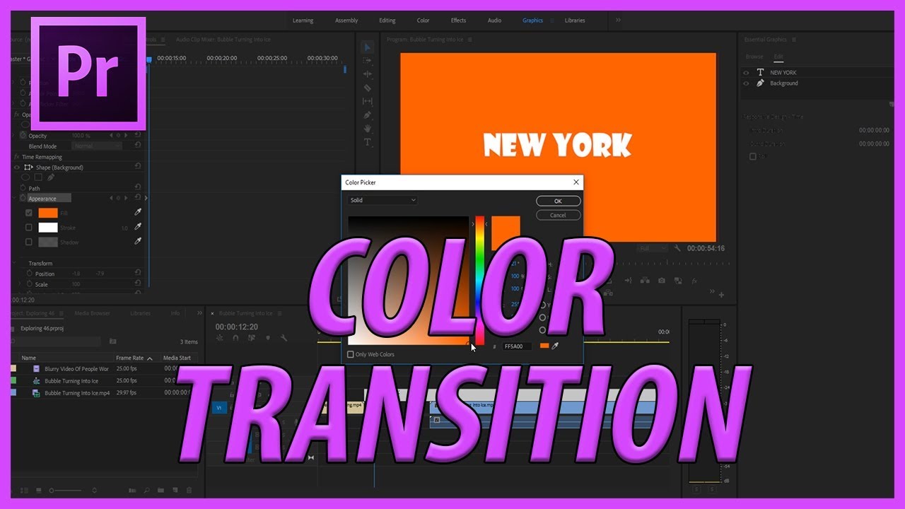 How to Create a Color Text Transition in Adobe Premiere Pro CC 2019