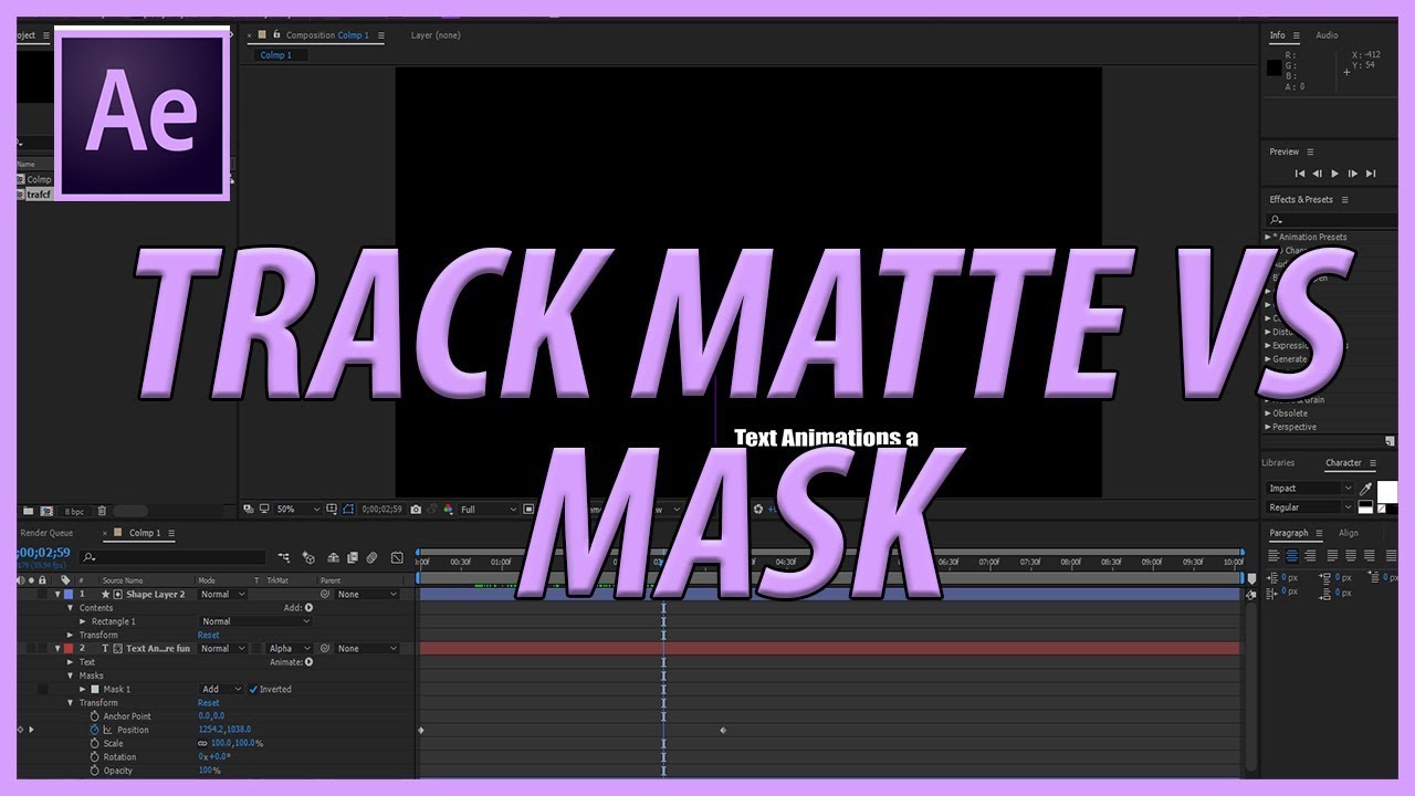 What is the Difference Between Track Matte and Mask in Adobe After Effects CC.