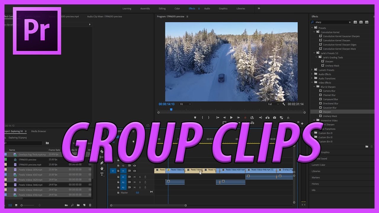 How to Group Clips in Adobe Premiere Pro CC 2018